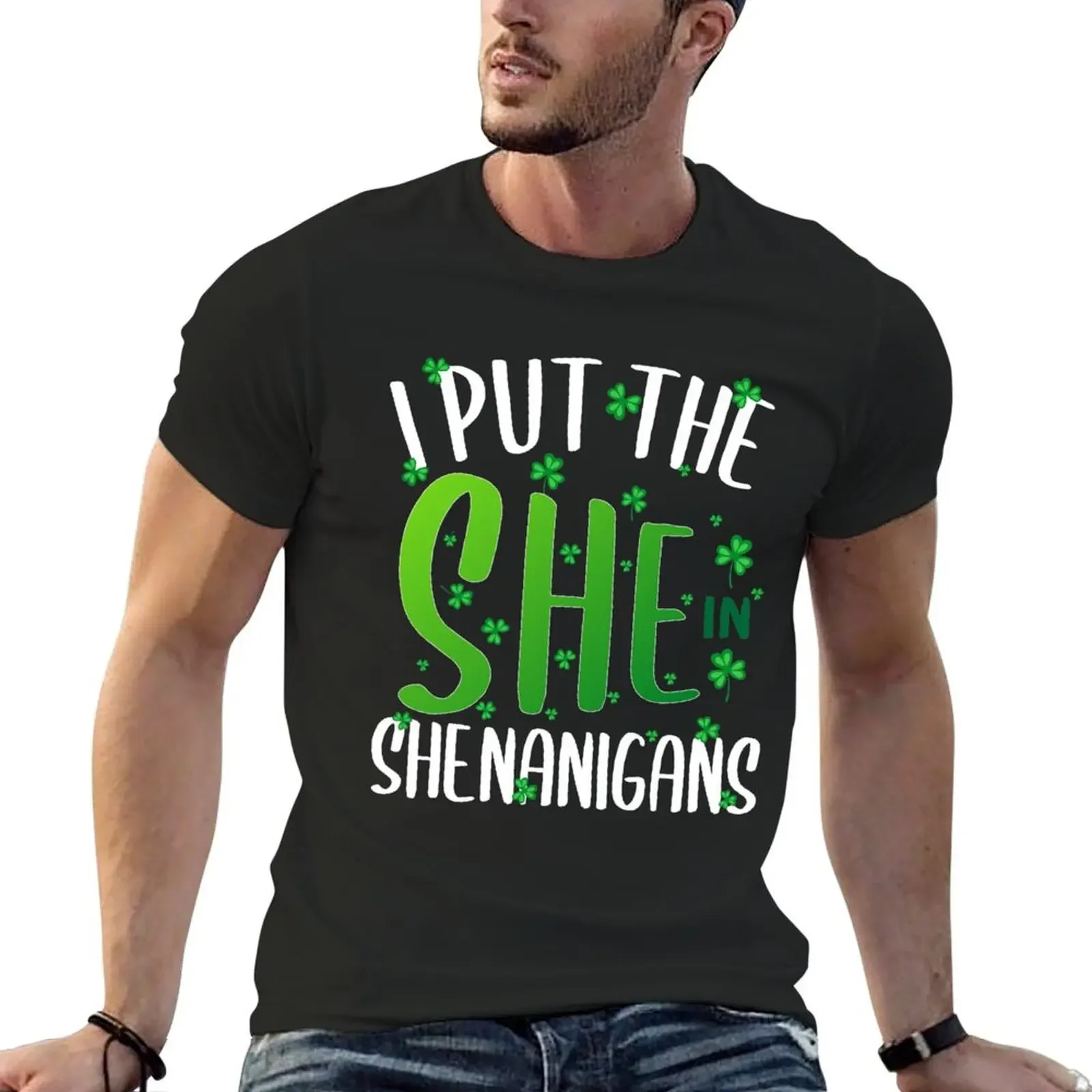 

I Put The She In Shenanigans Funny Saying T-Shirt baggy shirts graphic shirts anime clothes mens workout shirts