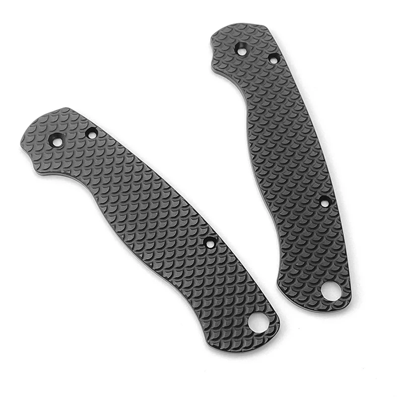Timbangan Pegangan Hitam Anodized Aloi Aluminium 2 Warna untuk Pisau Spyderco C81 Paramilitary2 Para2 Asli DIY Membuat Aksesori