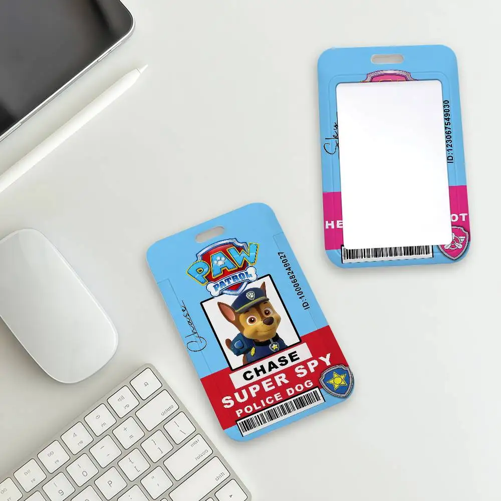 Anime P-PAW Patrol Card Holder Campus Students With Lanyard Work Cardcase Bus ID Gifts
