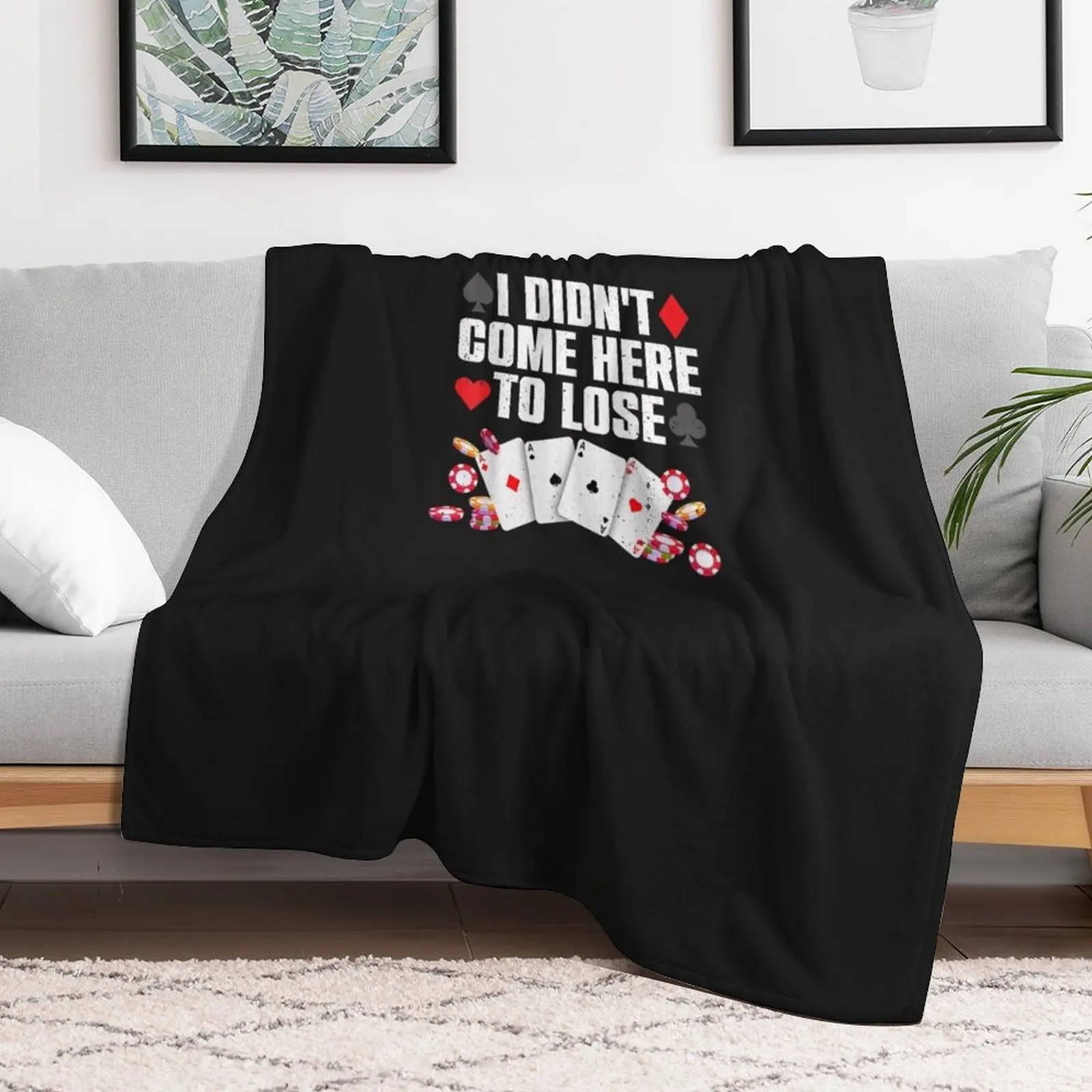 Cool Poker Player Art For Men Women Casino Lover Gamblers Throw Blanket Cute Weighted blankets ands Blankets