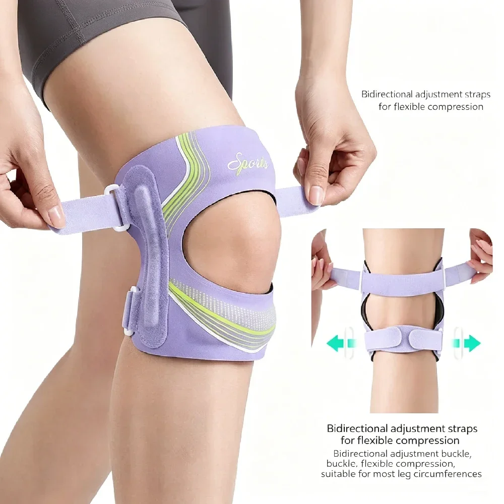 1PCS Adjustable Patella Stabilizer Knee Brace with Gel Pad & Lateral Support Stays, Thin Breathable Knee Sleeve for Meniscus