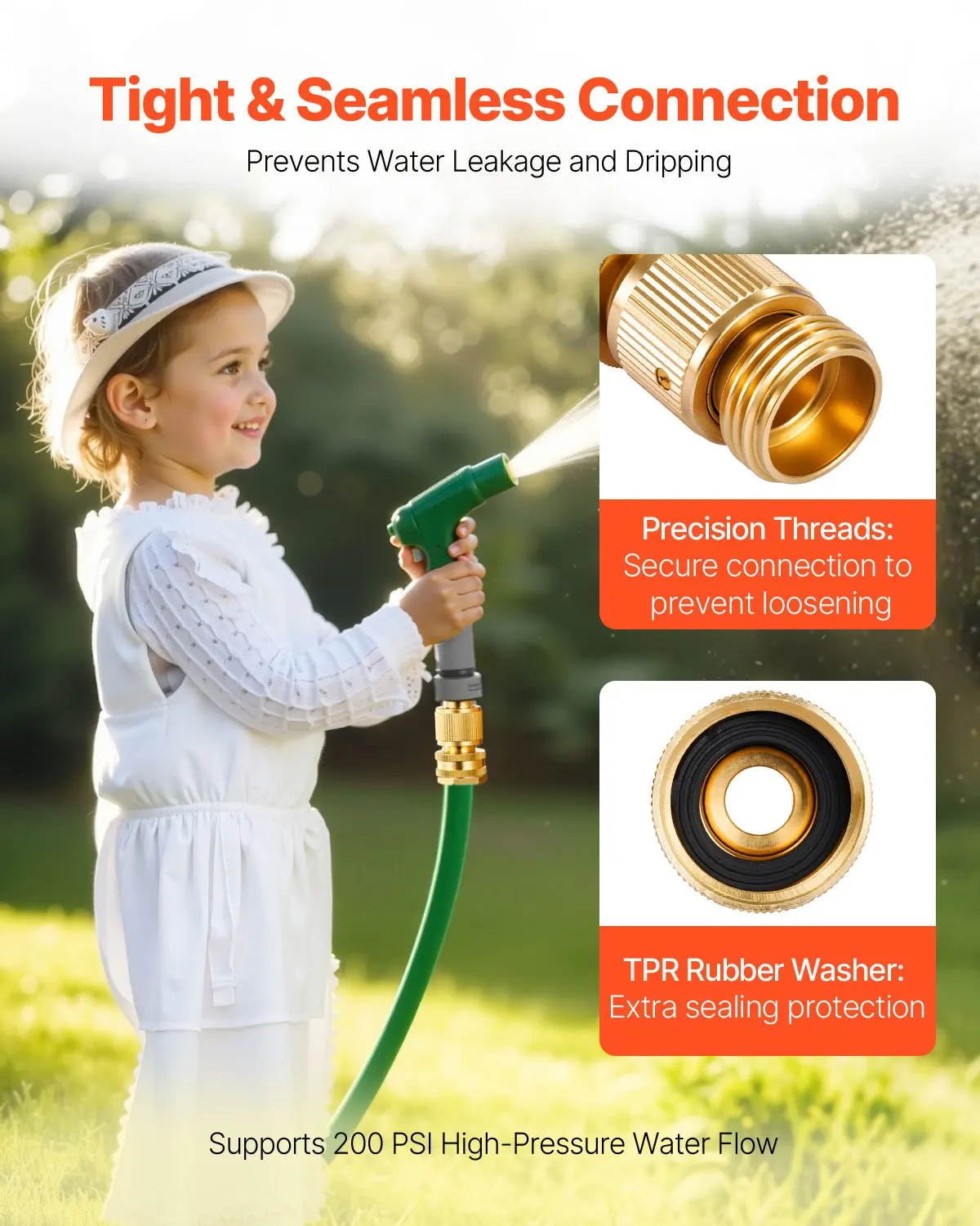 

2 Set Garden Hose Quick Connect Solid Brass Water Hose Fitting Female Male