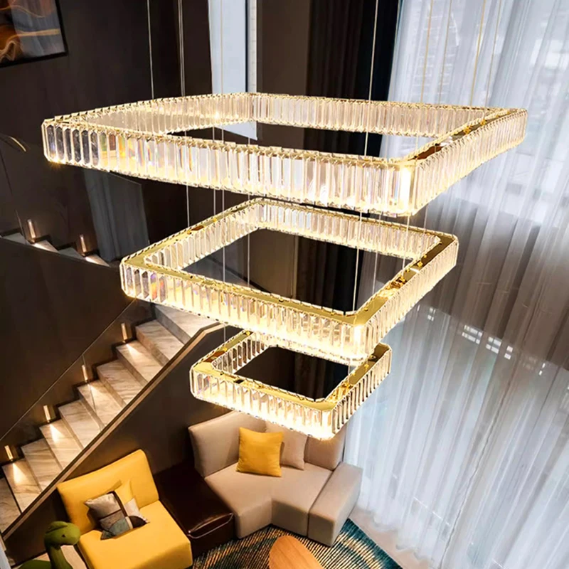 

Modern Home Decoration Crystal Chandelier, Stair Pendant Lamp, Living Room Pendant Lights, Interior Lighting
