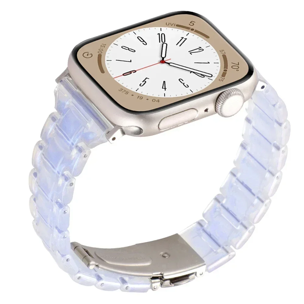 Women Slim Resin Band For Apple Watch 38mm 40 41mm 42 44 45mm Girl Colorful Strap For iWatch Series 9 8 7 6 5 se 4 3 ultra 49mm