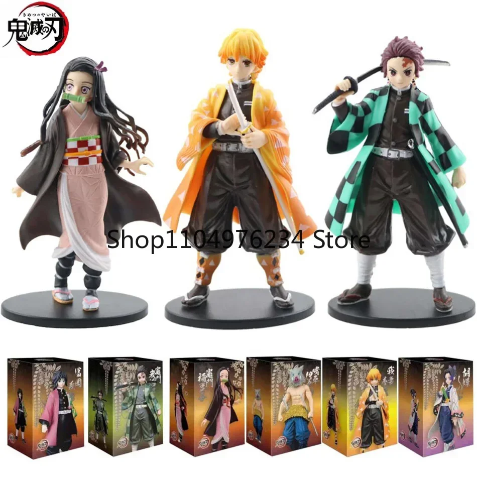 Anime Figure Demon Slayer Figures Kimetsu No Yaiba Doll Tanjiro Nezuko Zenitsu Figurine Inosuke Warrior Action Figure Model Toys