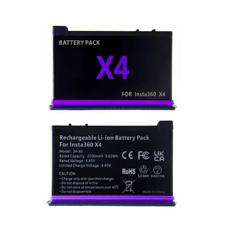 1-4PCS 2500mAh X4 Li-ion Batteries Fast Charge Hub Charger Accessories For Insta360 X4 Rechargeable Battery