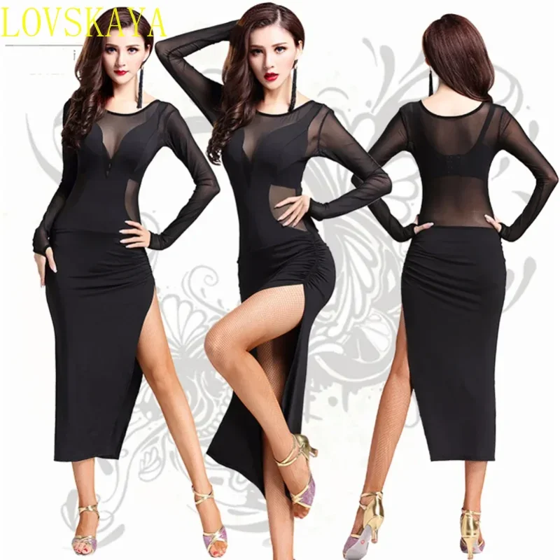 2024 New Latin Salsa Tango Dance Hall Ball Dress Dancer Tassels Clothing Adult Performance Clothing