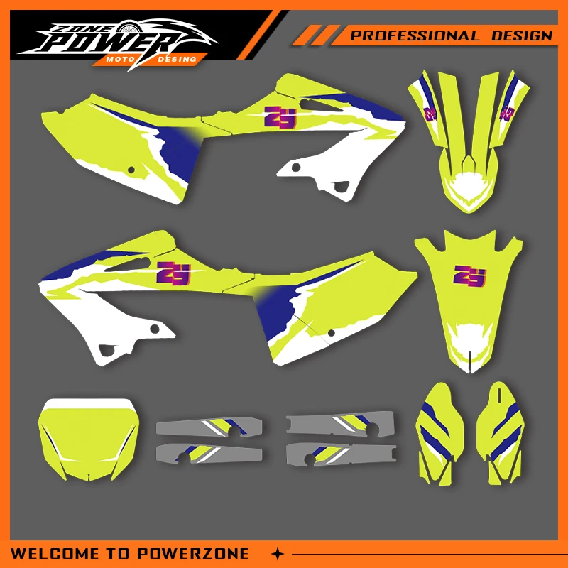 

Powerzone Graphics For YAMAHA YZ125 250 X 2022 2023 2024 YZ125 YZ250X Decals Stickers Motorcycle Background Custom Name Number