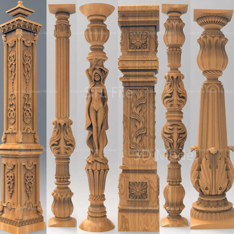 New 25pcs 3D STL Model Balusters and Columns for CNC Router Engraver Carving  Aspire Artcam