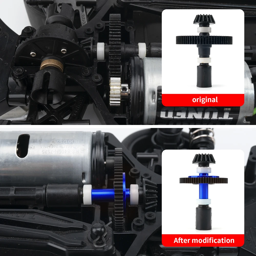 AXSPEED acier 63/64/66/71T engrenage droit et support d'engrenage ensemble d'engrenages à grande vitesse pour Tamiya TT-02 TT02 1/10 RC pièces de mise à niveau de voiture