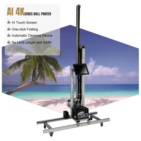 Rayline AI 4K Wall Printer Machine Portable 3D UV Vertical Direct to Wall Printing Machine Glass Wood PVC Metal Indoor OutDoor