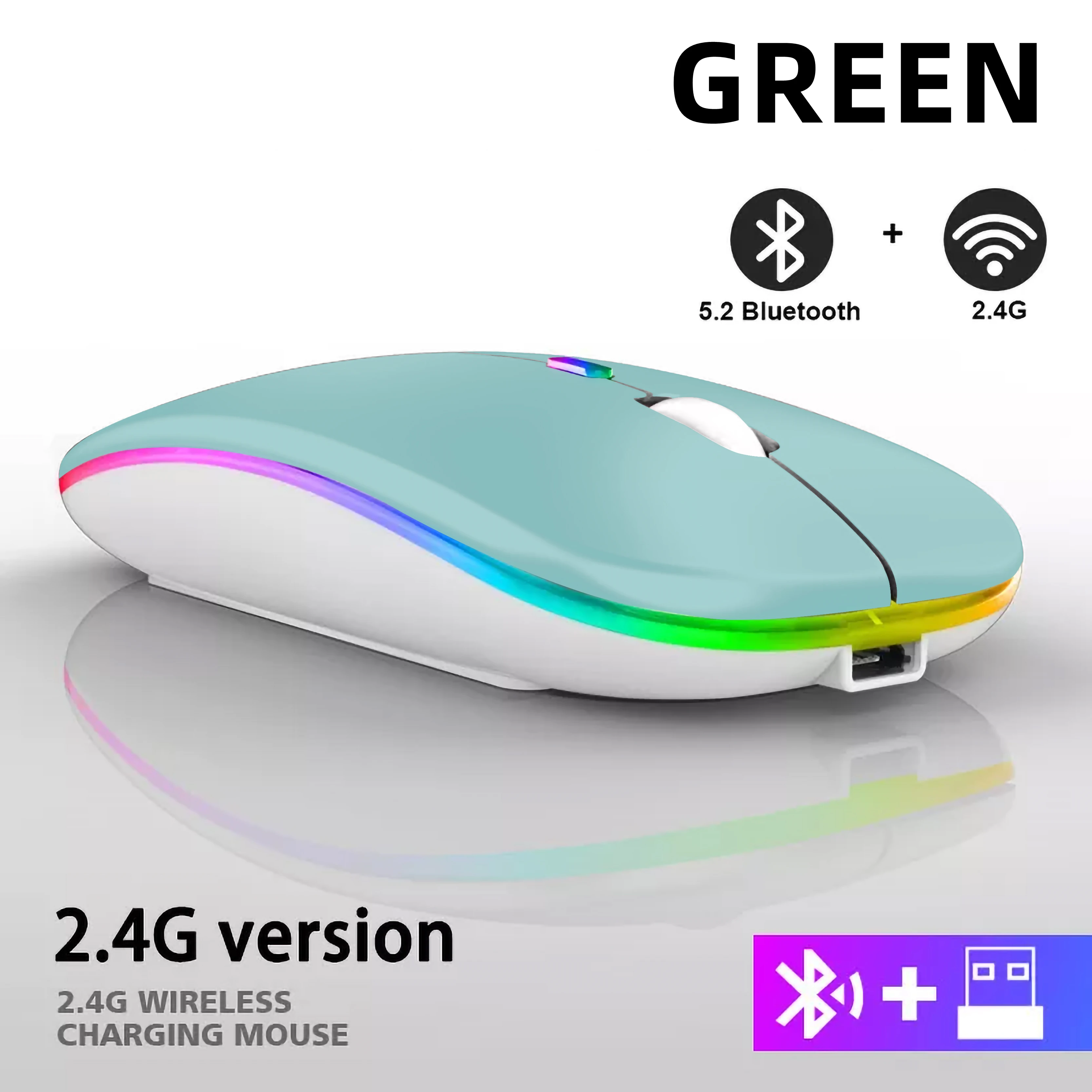 Oplaadbare Bluetooth Draadloze Muis met 2.4GHz USB RGB 1600DPI Muis voor Computer Laptop Tablet PC Macbook Gaming muis Gamer
