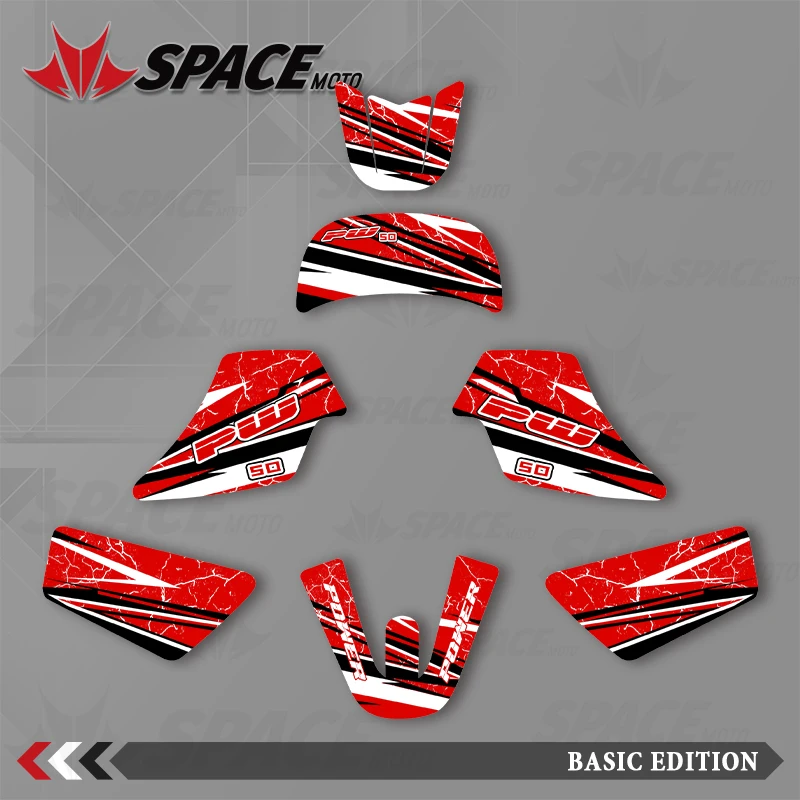 

SPACE All Year Full Graphics Decals Stickers Motorcycle Background Graphics Kits For PW50 PW 50 All Year