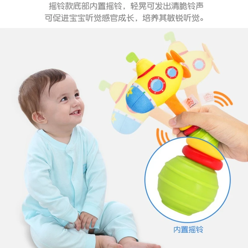 Baby Soft Plush Rattles Toy Infant Shaker Teether Cute Stuffed Handbells Eco-friendly Baby Rattle Toyfor Newborn Gifts