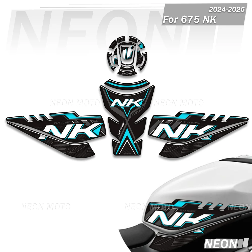 Motorcycle For CFMOTO 675NK 675 NK 2024-2025  3D Tank Pads, Anti-Slip Side Grips Gas Fuel Oil Knee Protector Decals Kit