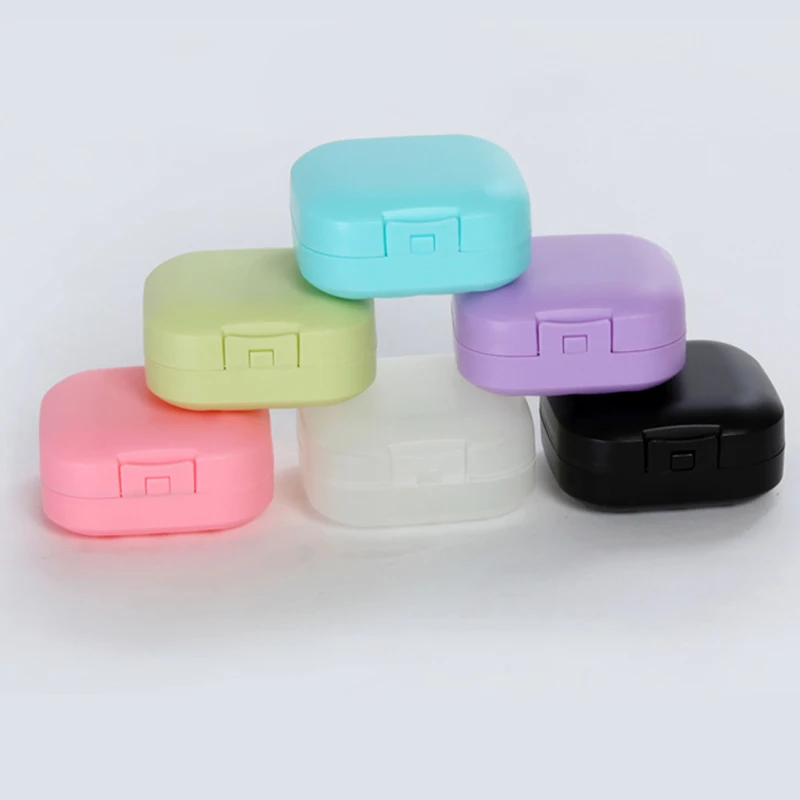 1PCS Candy Color Portable Soap Plastic Holder Travel Supplies Square Bathroom Accessories  Storage Container Dish Travel Case