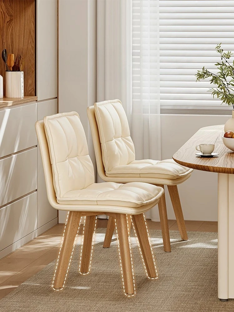 Home Furniture French Style Household Solid Wood Dining Chair Backrest Chairs Rotating Makeup Stool Luxury Style Coffee Chairs