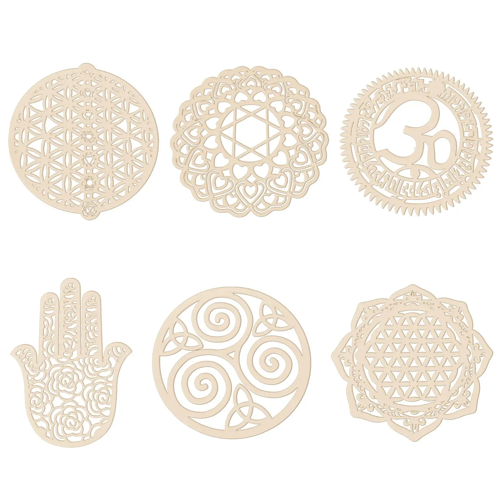 Wooden Wall Sculpture Spiritual Gift Sacred Geometry Pendant for Yoga Home Meditation Bedroom Decoration