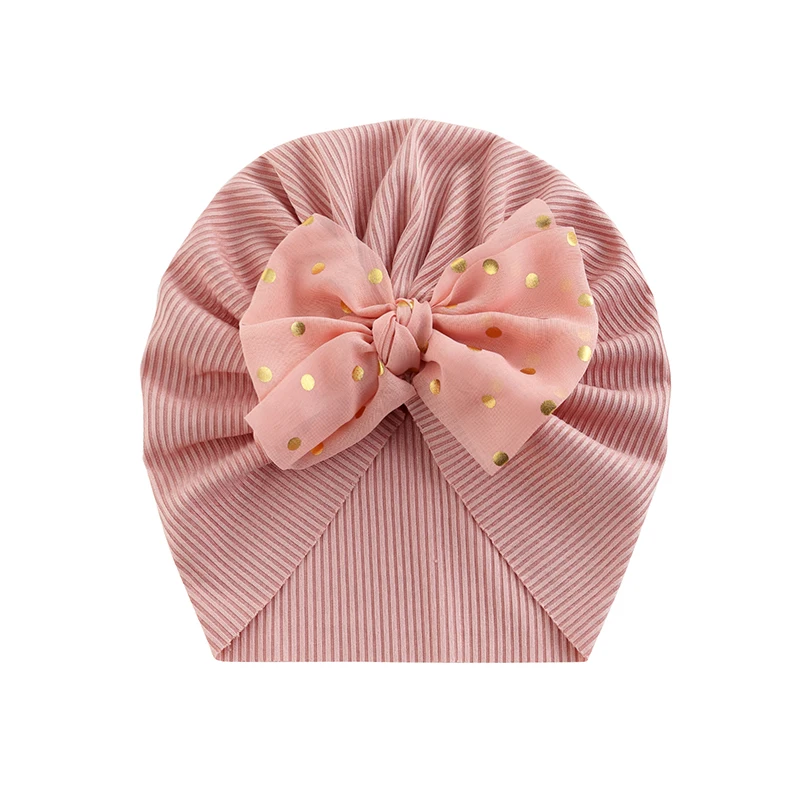 Cute Shiny Bowknot Hat Baby Hat Solid Color Baby Girls Boys Hat Turban Soft Newborn Cap Beanies Head Wraps baby Accessories