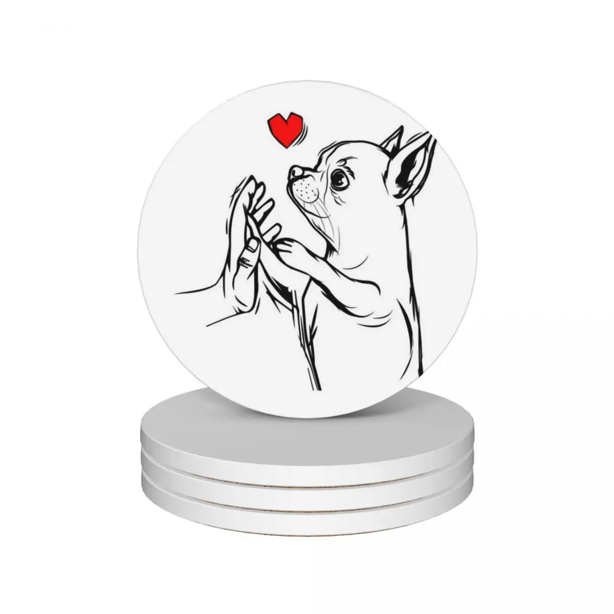 

Chihuahua Love Cute Dog Mom Funny Girls Gift Ceramic Coasters (Set of 4) for cups set set for drinks Coasters