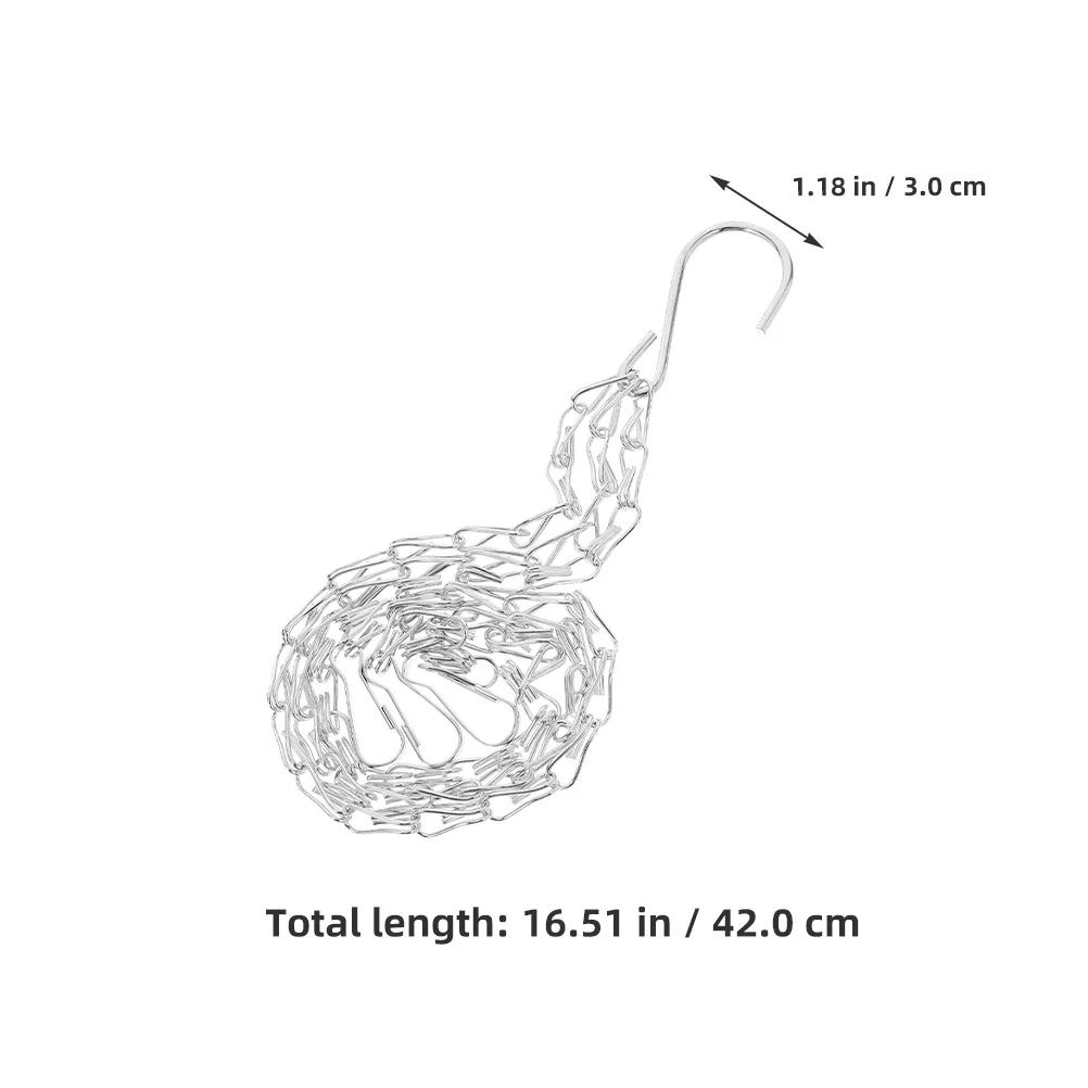 4Pcs Garden Flower Basket Hanging Chain Sturdy Triple Chain Design Durable Easy Installation Fits Multiple Flower Pot Sizes 40cm