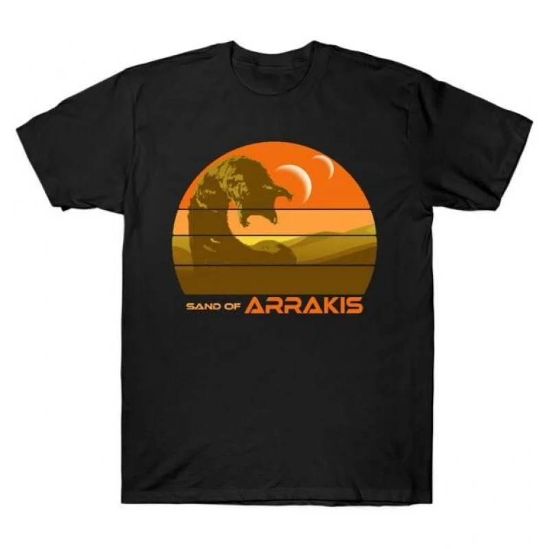 

Sand Of Arrakis Sandworm DUNE Sic fi fan Gift t shirt 100% cotton printed tee Short-sleeve Graphic clothes All size Tops S-6XL