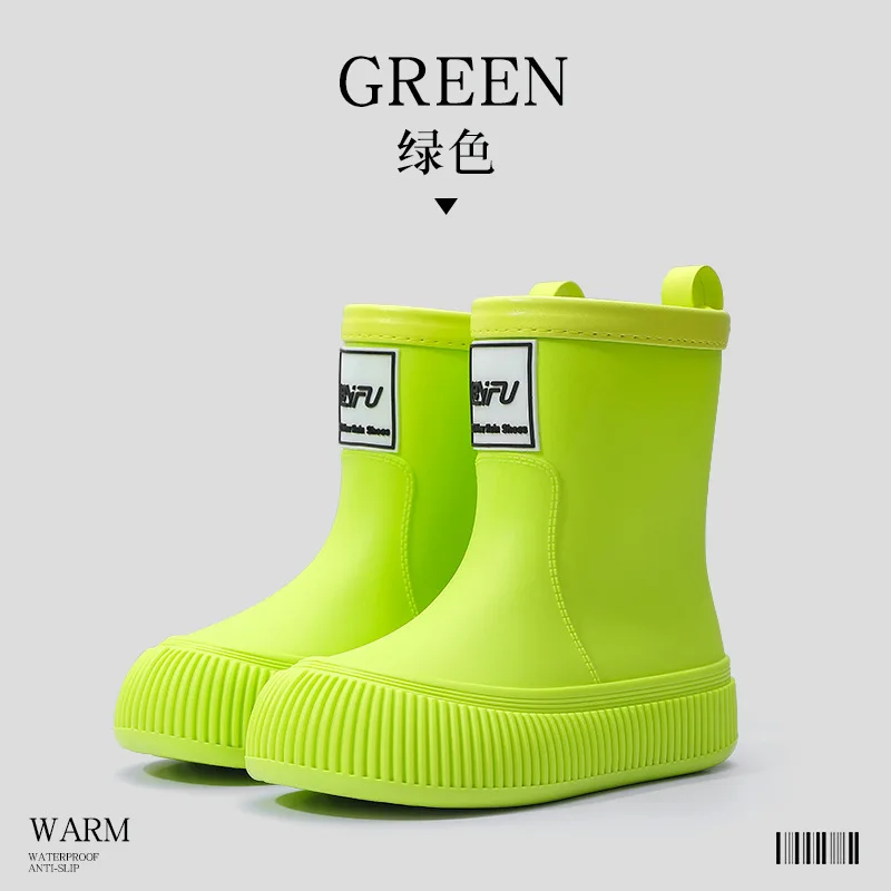 Water Proof Beam Port Rain Boots Women Fashion Wear Outside Middle Tube Rain Boots Light Water Shoes Anti-slip Soft Bottom Shoes