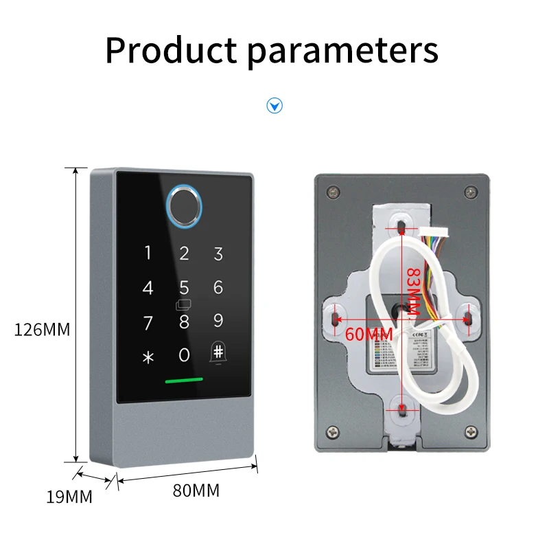 Aplikacja TTLOCK Inteligentny Zamek Kontrola Dostępu Czytnik Klawiatury Zewnętrzny Czytnik Linii Papilarnych NFC Bluetooth+WIFI RFID Kod Użytkowy Karta IP67 Wodoodporny