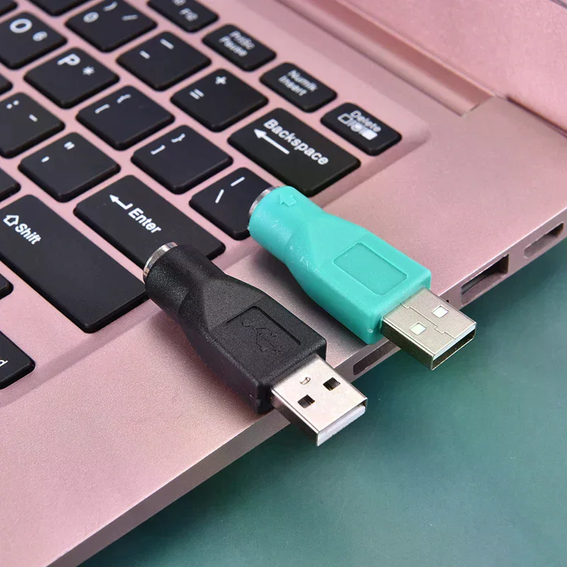 2 Female To USB Male Adaptor Converter Adapter PC Laptop Mouse Keyboard /
