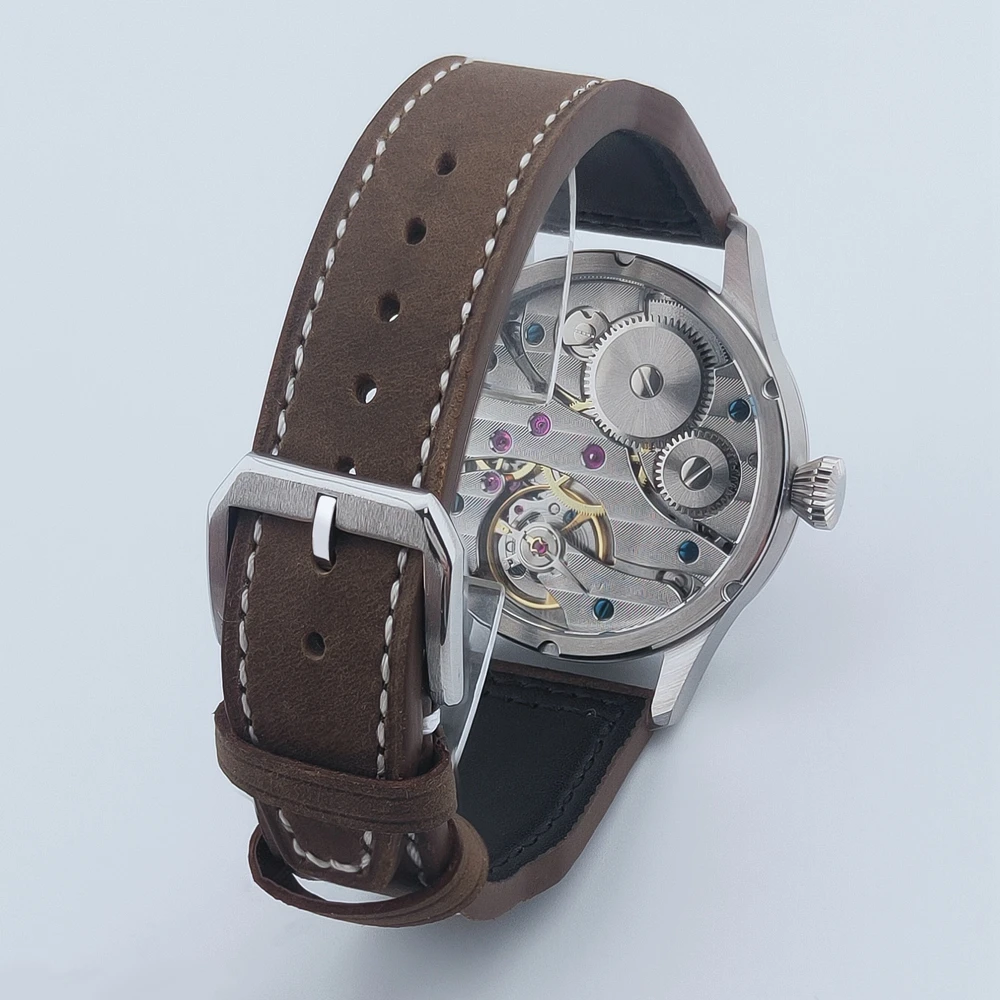 Corgeut 17 Jewels Mechanical Hand Winding Sapphire Wristwatch Seagull 3600 Movement 6497 Leather Sport Luminous Luxury Man Watch