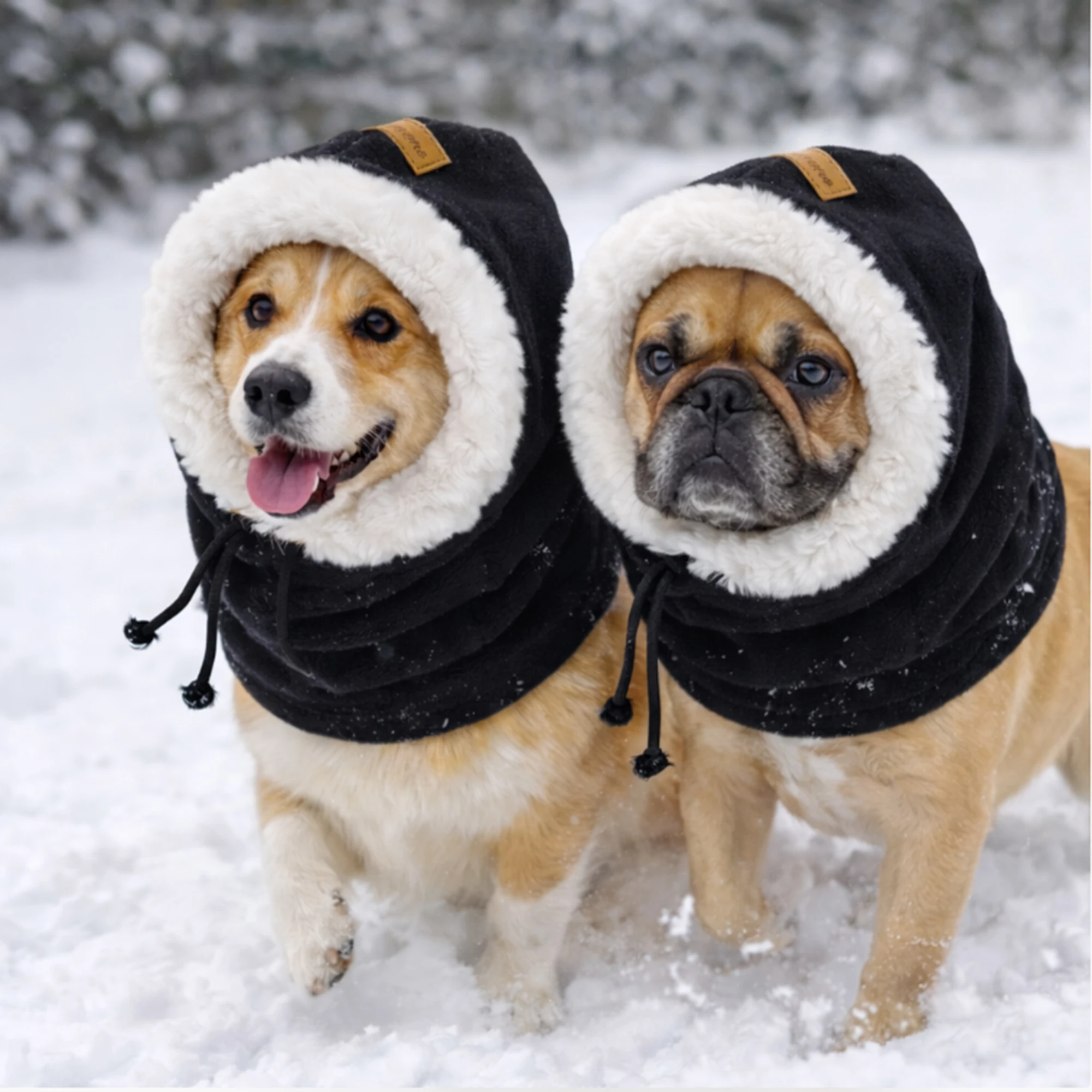 Haustier-Schal-Mütze für Herbst und Winter, für den Außenbereich, kältebeständig, warm, Hundemütze mit Reißverschluss, einfach zu tragen, für Golden Retriever, Corgi, universell
