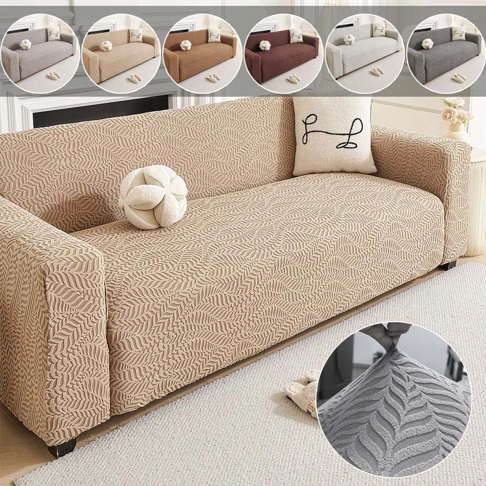 

Soft Solid Color Sofa Slipcover Jacquard Elastic Couch Covers ArmChair Sofa Covers Chair Protector for Living Room Couvre Canapé