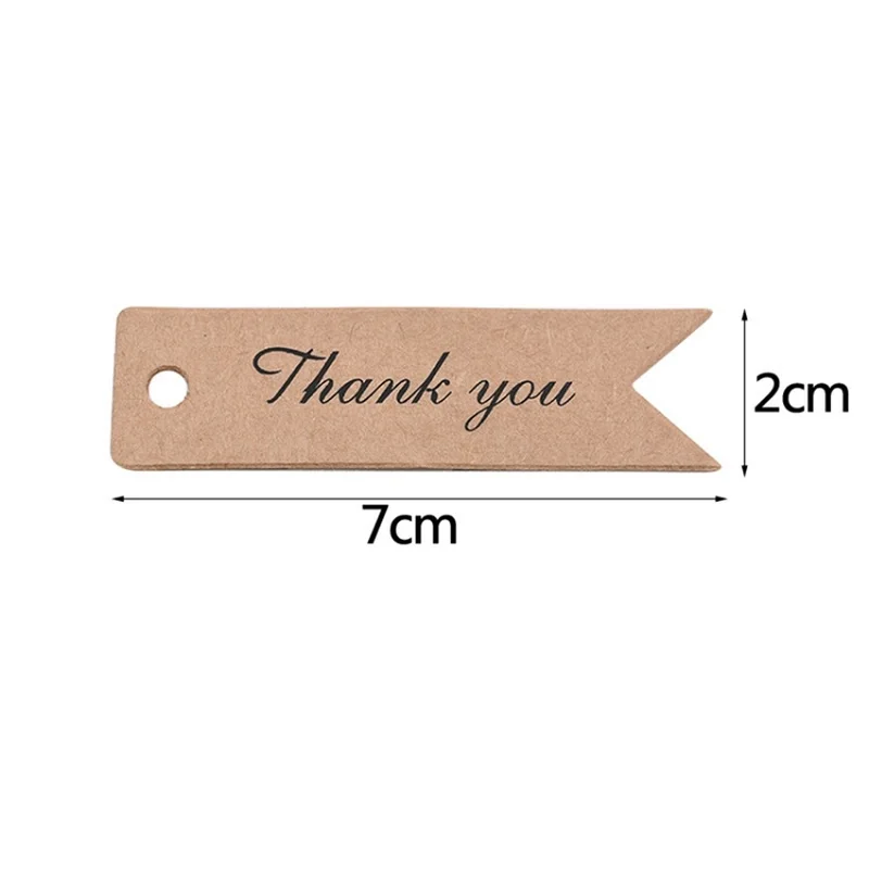 100pcs Handmade Kraft Paper Hang Tag Retro Baking Packaging Label DIY Jewelry Material Blank Bookmark Gift Card DIY Decor 7*2cm