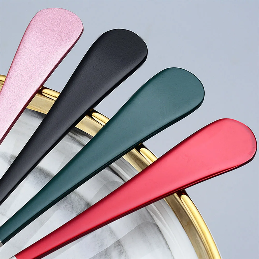 Customized Modern Thick Short handle 304 Stainless Steel Korean Spoon, Dinner Metal Spoons for Soup,Grain,Dessert,Milk,Coffee