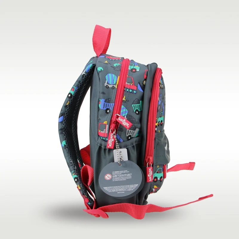 Bonito carro de engenharia schoolbag para crianças, mochila de ombro para meninos, original smiggle australiano, 1-4 anos de idade, 11"