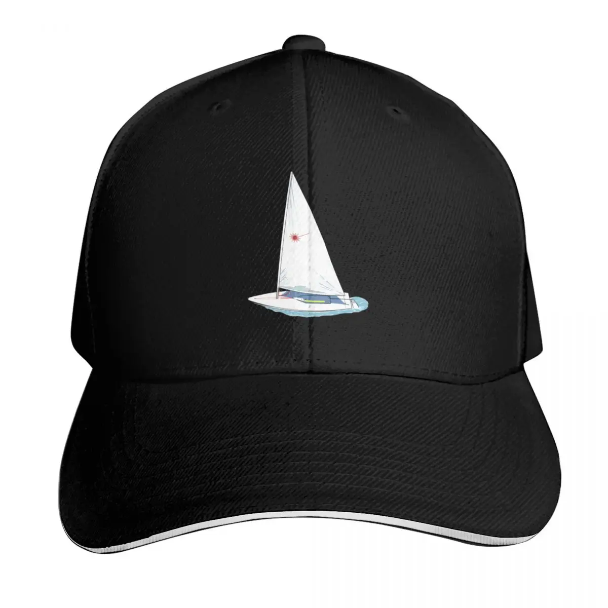Laser Sailing No Numbers Baseball Cap Breathable Mesh Back Adjustable Buckle Closure Moisture Wicking Quick Dry
