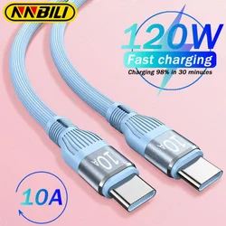 NNBILI 120W 10A Fast Charger PD Dual Type C Quick Charging Cable Data Transfer Wire Cord For iPhone 15/16 Samsung Xiaomi Huawei