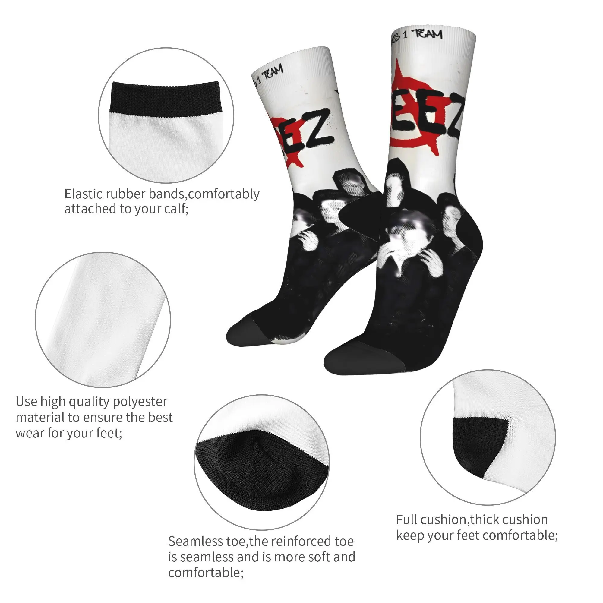 Kpop Ateez Band Stockings  Printed Kawaii Socks Spring Anti Skid Socks Couple Cycling Comfortable Socks