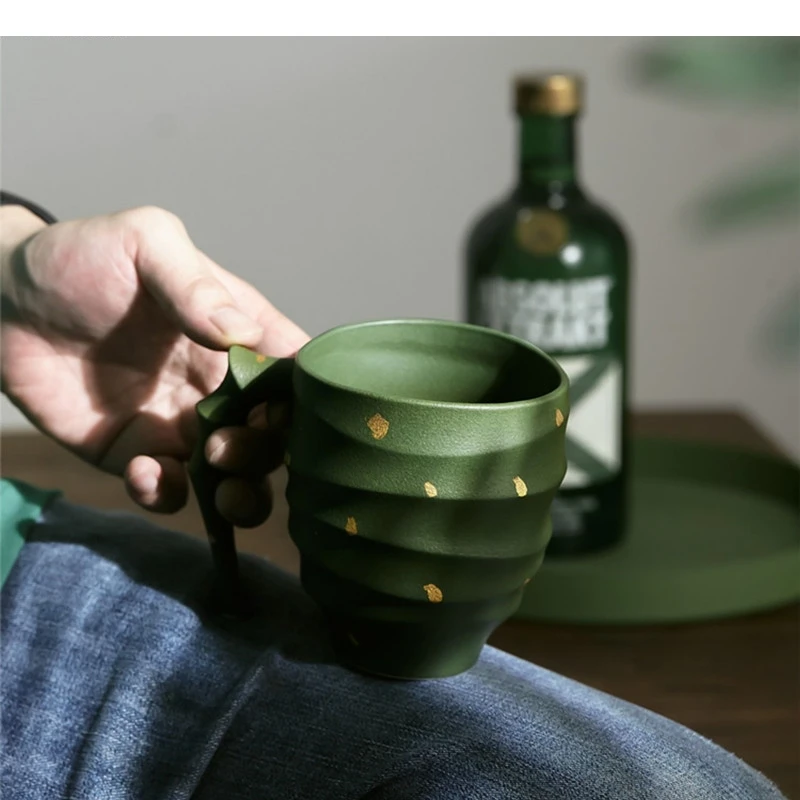 كوب قهوة سيراميك فاخر خفيف للمكتب والشاي بعد الظهر وأكواب لاتيه على الطراز الشمالي وهدايا حليب الشوفان والإفطار المنزلي