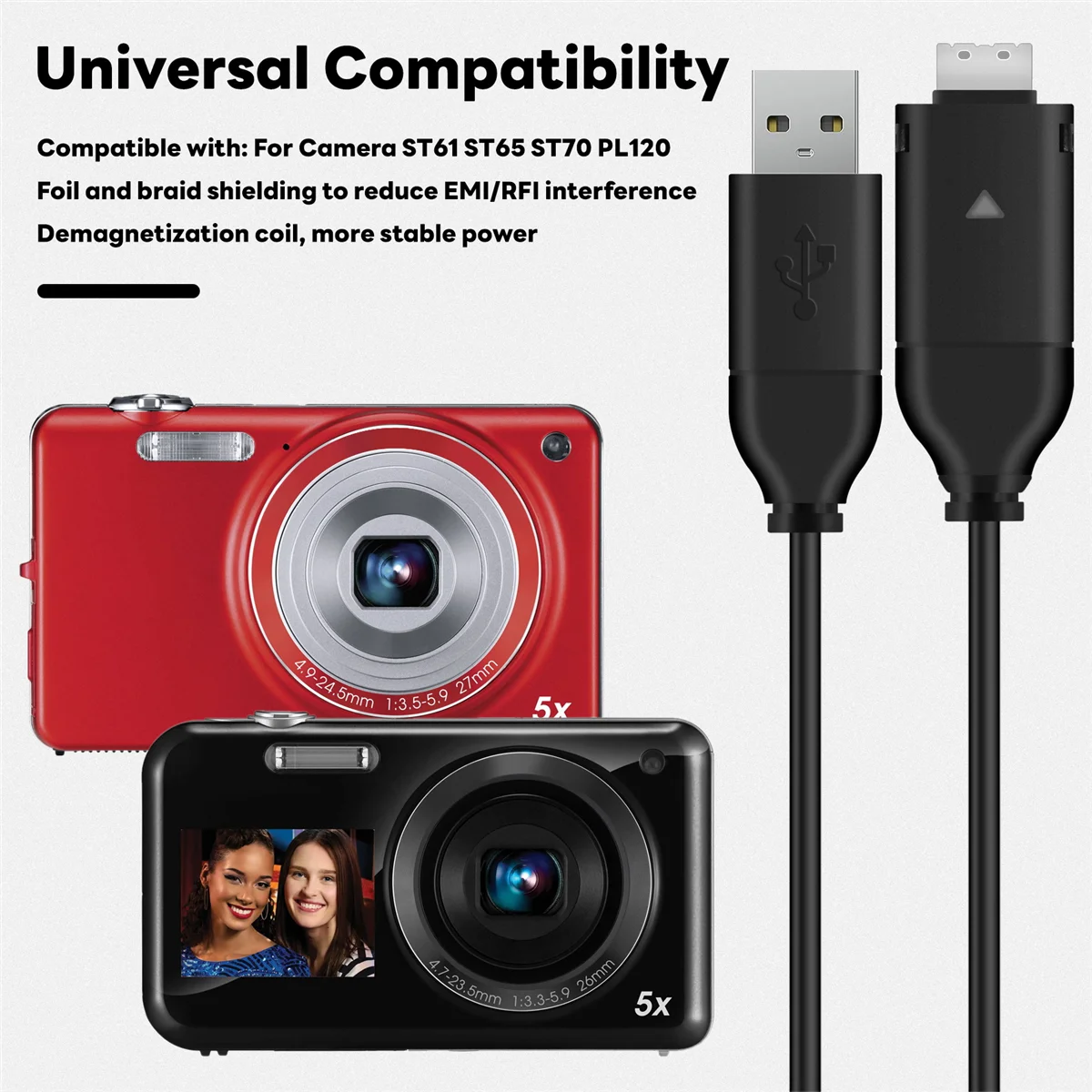 SWXF USB 2.0 충전 케이블 카메라 카메라용 동기화 데이터 케이블 ST61 ST65 ST70 PL120