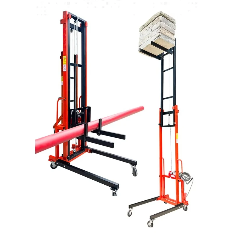 

200Kg small electric fire pipe installation elevator remote control 10M wire rope fire pipe stacker