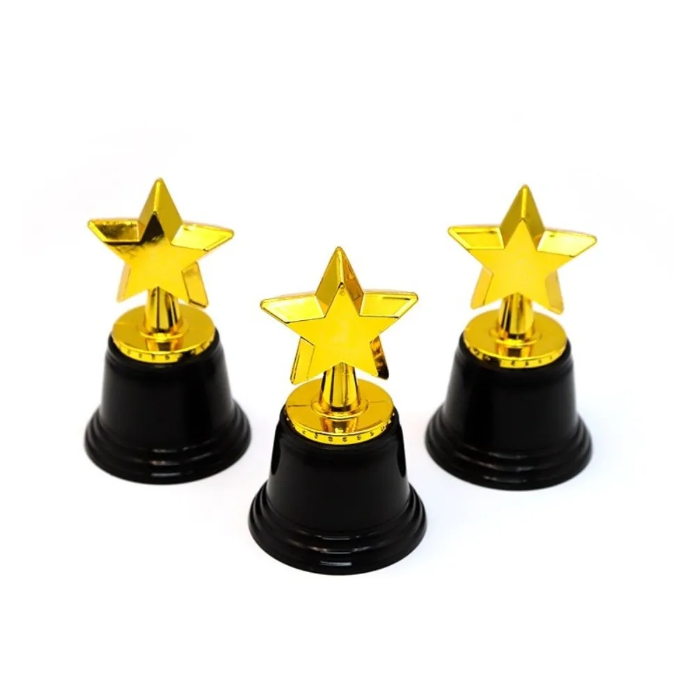 

6Pack Star Trophy Awards Gold Color Large Base Plastic Star Trophies Star Shape Plastic Material Trophy Awards