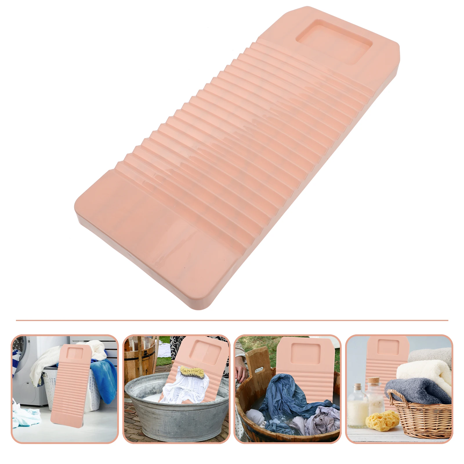 

Plastic Washboard Household Hand Washing Board Wavy Rubbing Surface Non-Absorbent Durable Lightweight Portable Easy