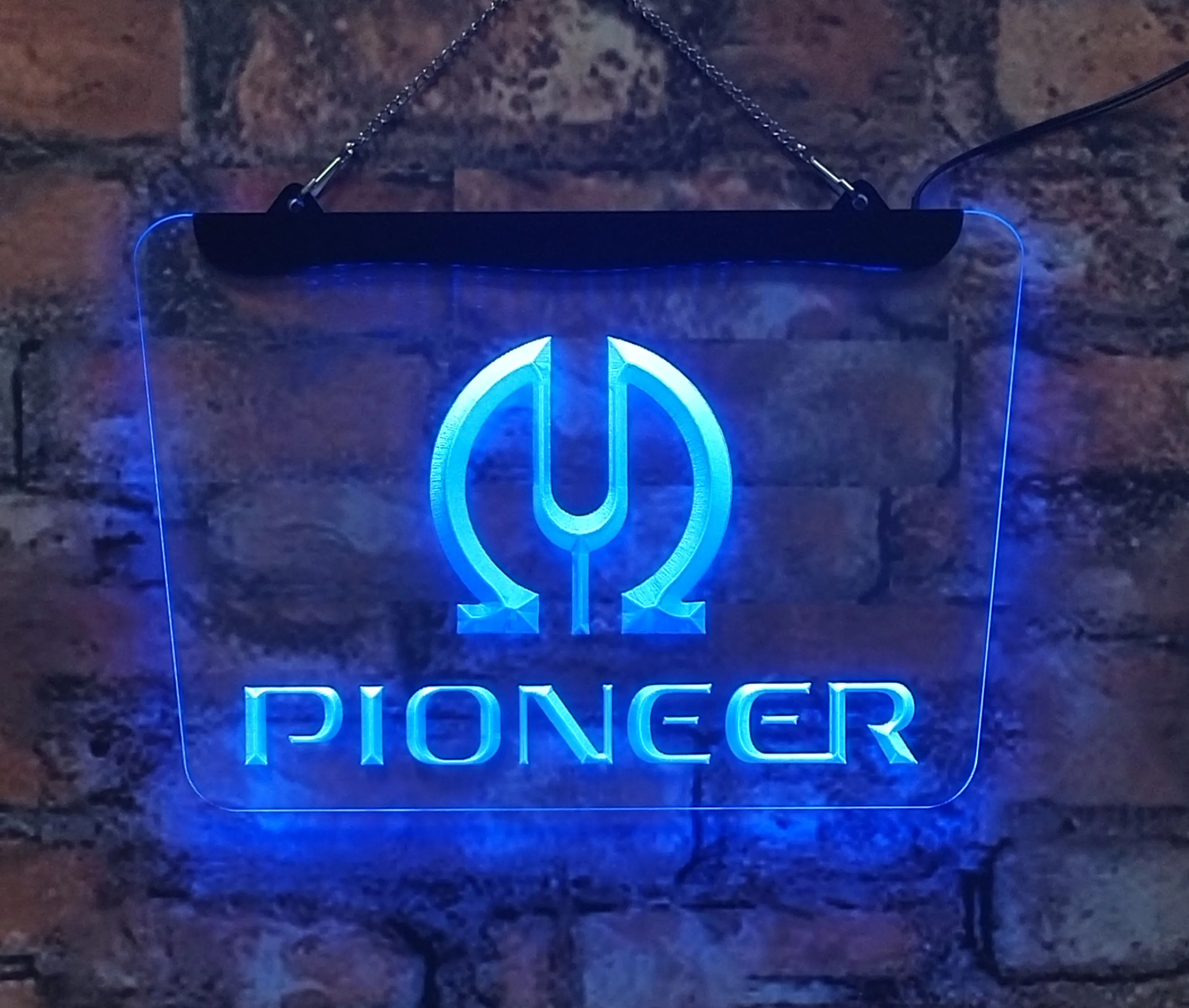 Pioneer vu showcases retro LED neon acrylic sheet home decoration interior wall art in yellow and blue, 30*40,for rooms stores