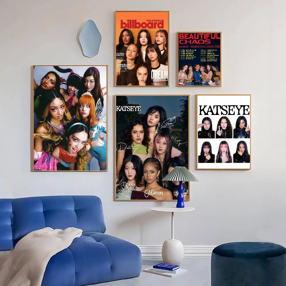 Popular Kpop Band K-Katseye DIY Sticky Poster Fancy Wall Sti