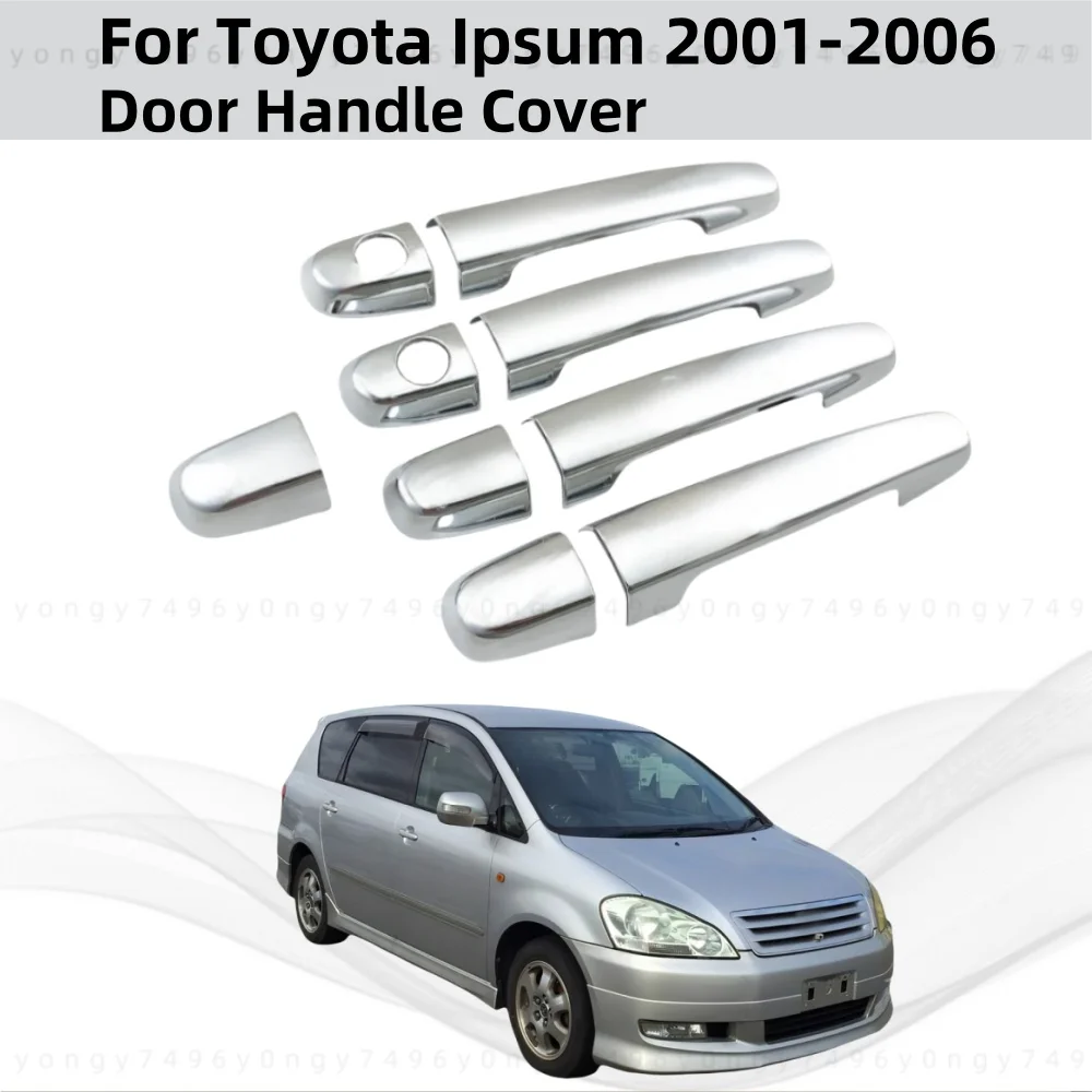 トヨタ-イプサム-2001-2002-2003-2004-2005-2006用-absカーボンアクセサリーメッキドアハンドルボウルカバートリムペーストスタイル