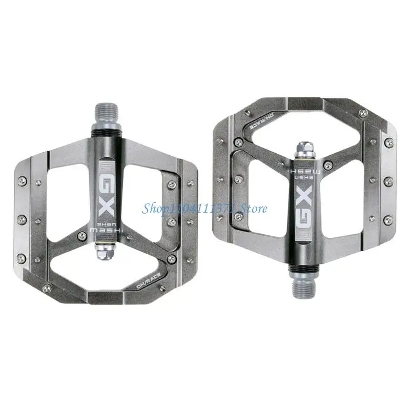 

P9FC 1 Pair Road Mountain Bike Non-slip Aluminum Alloy 3 Sealed Bearings Flat Pedals