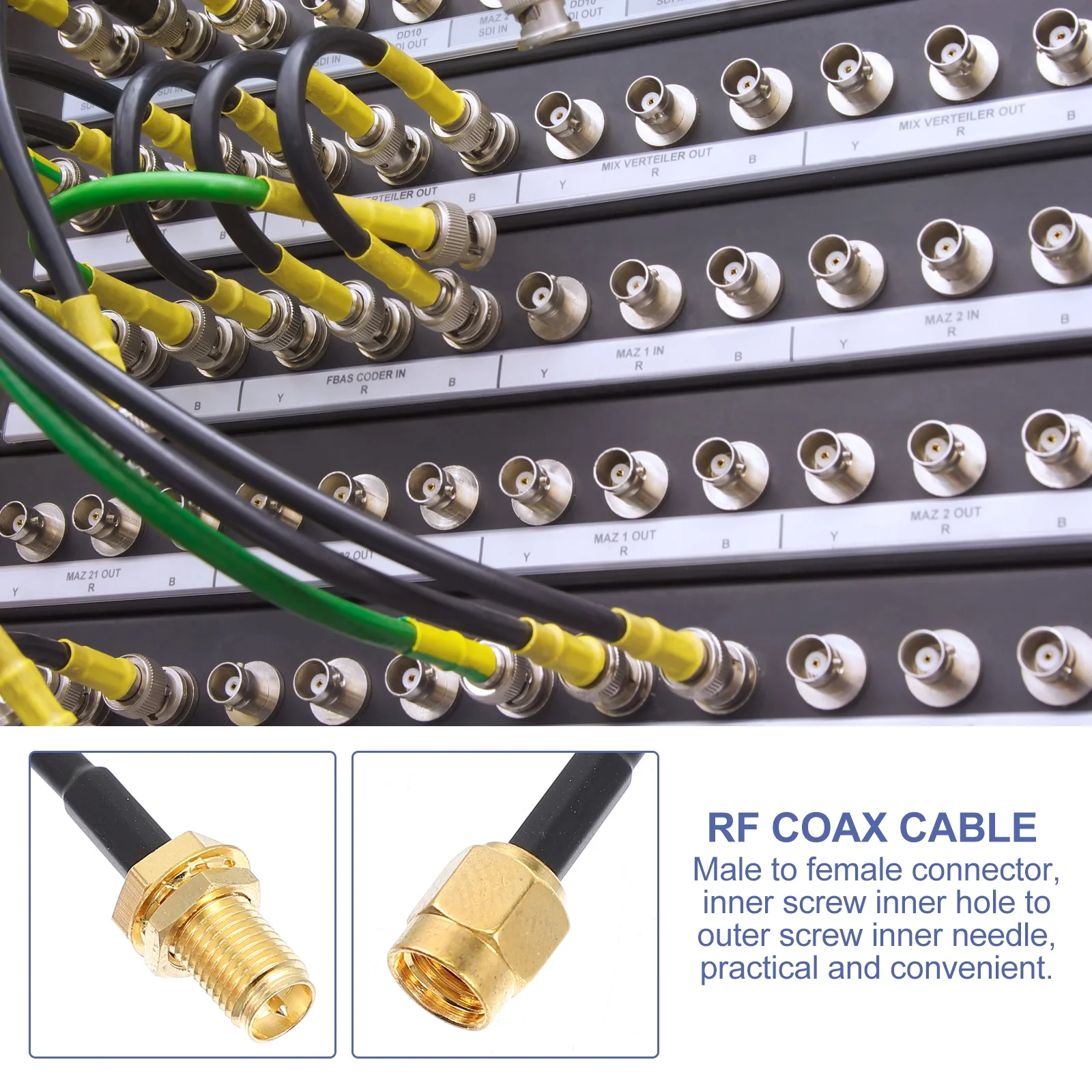 

Sma Male to Coaxial Copper Cable Extension Connector Antenna Adapter Adapter Jumper for Router Signal Booster