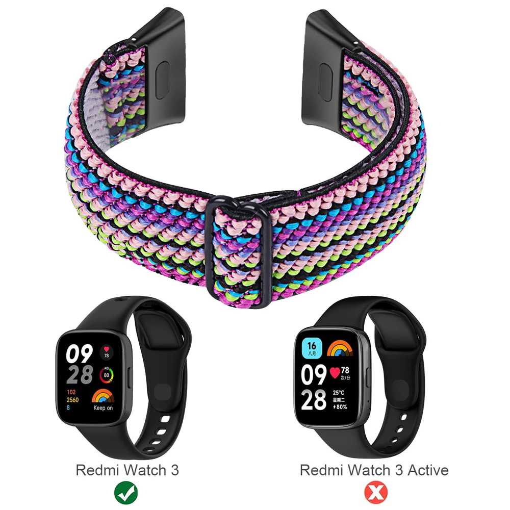 Essidi Elastic Nylon Band For Xiaomi Redmi Watch 3 Sports Braided Bracelet Strap Loop For Redmi Watch 3 Replacement