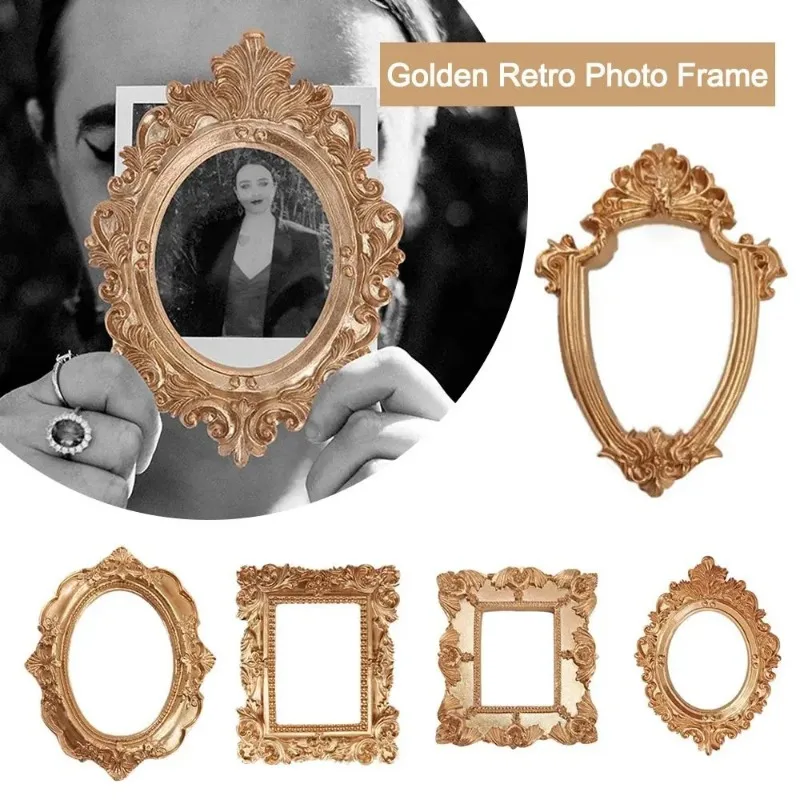 

Golden Retro Photo Frame Nail Art Jewelry Decoration Home Decoration Photography Background Shooting Photo Props